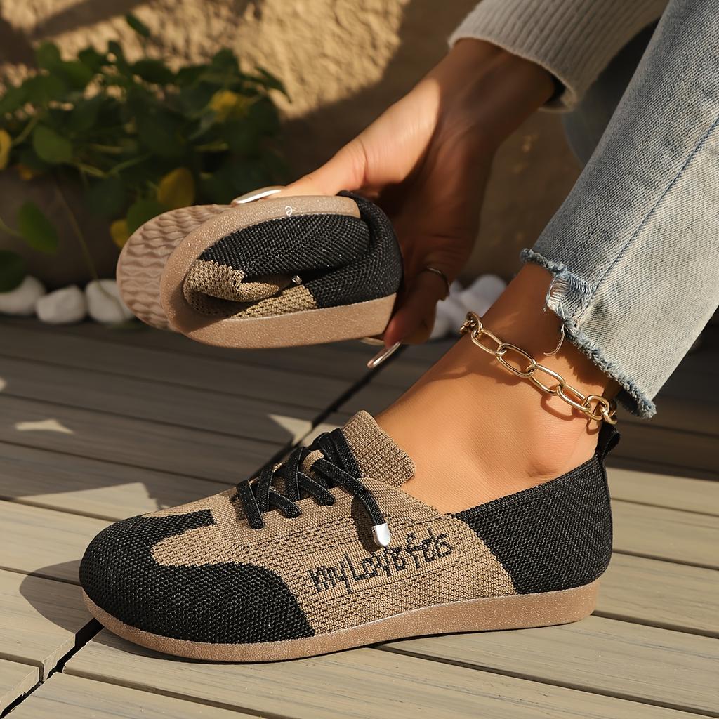 Women's Fall New Arrival Retro Breathable Slip-On Casual Shoes Color-Blocked Versatile Sneakers