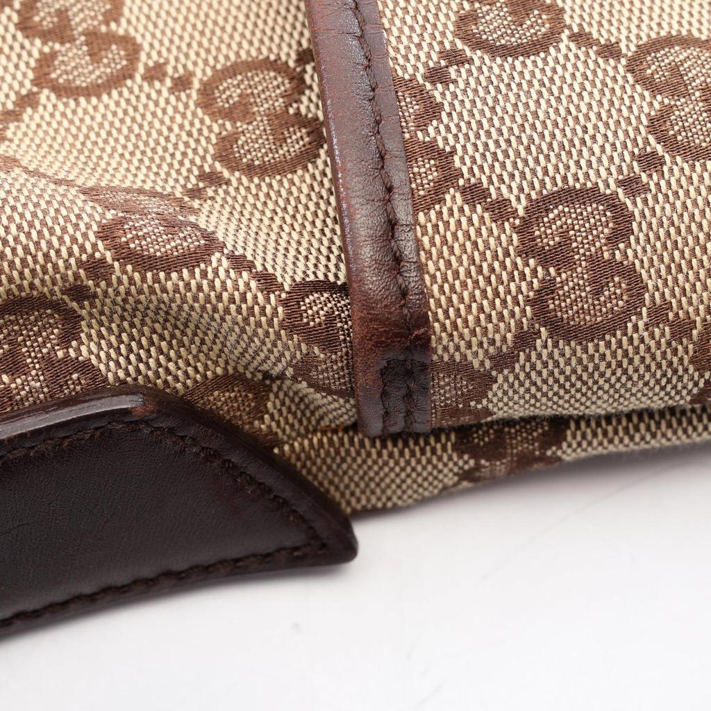 Used GUCCI GG canvas Shoulder Bag 145857 canvas leather Beige Brown Used Women