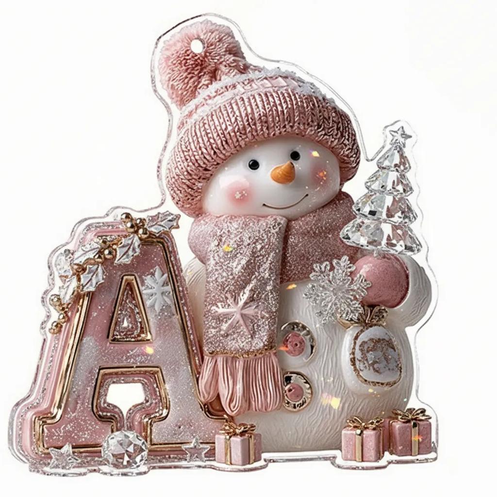 Christmas Countdown Calendar Letter Snowman Pendant