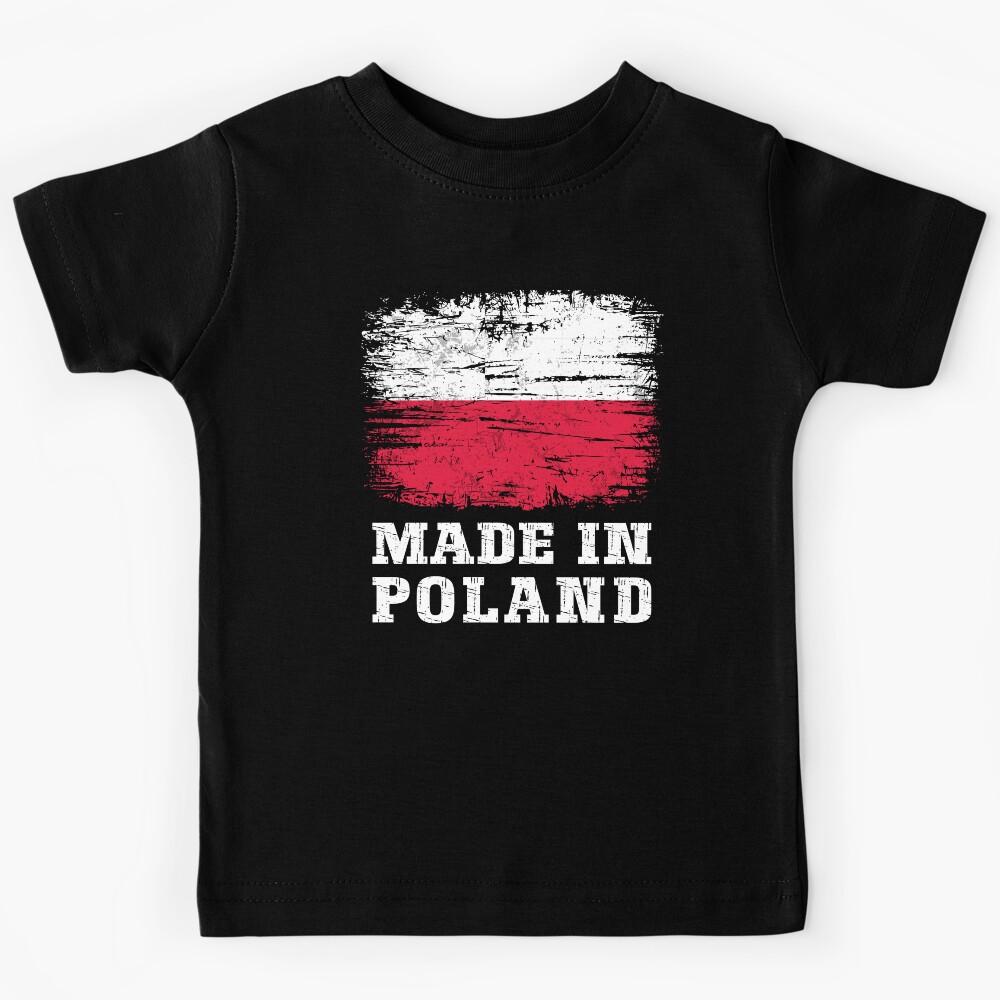 Made In Poland Distressed Flag Heritage Pride Kids T-Shirt 150