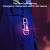 Portable Rechargeable Keychain Flashlight Dual Light Source Control Red Warning Light Waterproof Design Key Chain