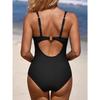 CHARMLEAKS Scalloped One Piece Swimsuit Women Ruched Tummy Control Bathing Suit Cut Out Monokini Swimwear