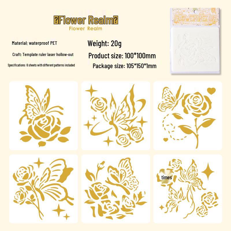 Yuezhen Hand-Painted Forest Garden Stencil - Hollow-Out PET Spray Paint Template