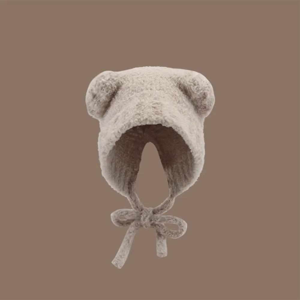 With Rope Knitted Bomber Cap Ear Protection Winter Hat Fashion Beanies Cap