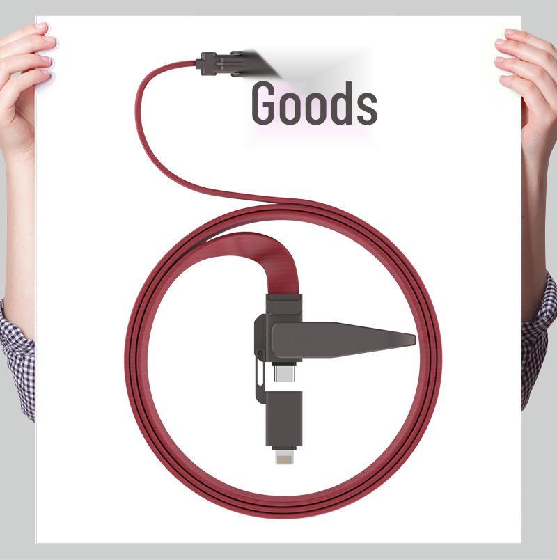4-in-1 Mecha Data Cable: Dual Type-C, 27W/65W Super Fast Charging