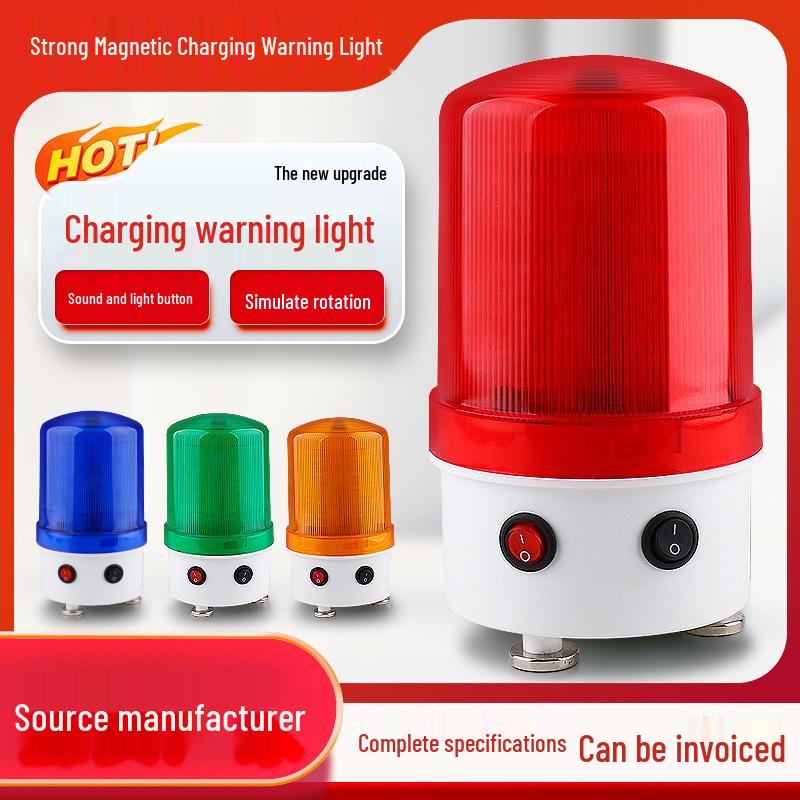Car LED Flashing Alarm Light with Magnetic Base and Sound Anti-Tailgating Warning Red LED without Sound