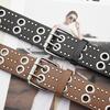 Dual Pin Buckle Business Waist Belt Luxury Design Punk Waistband  Paired with Skirts Jeans