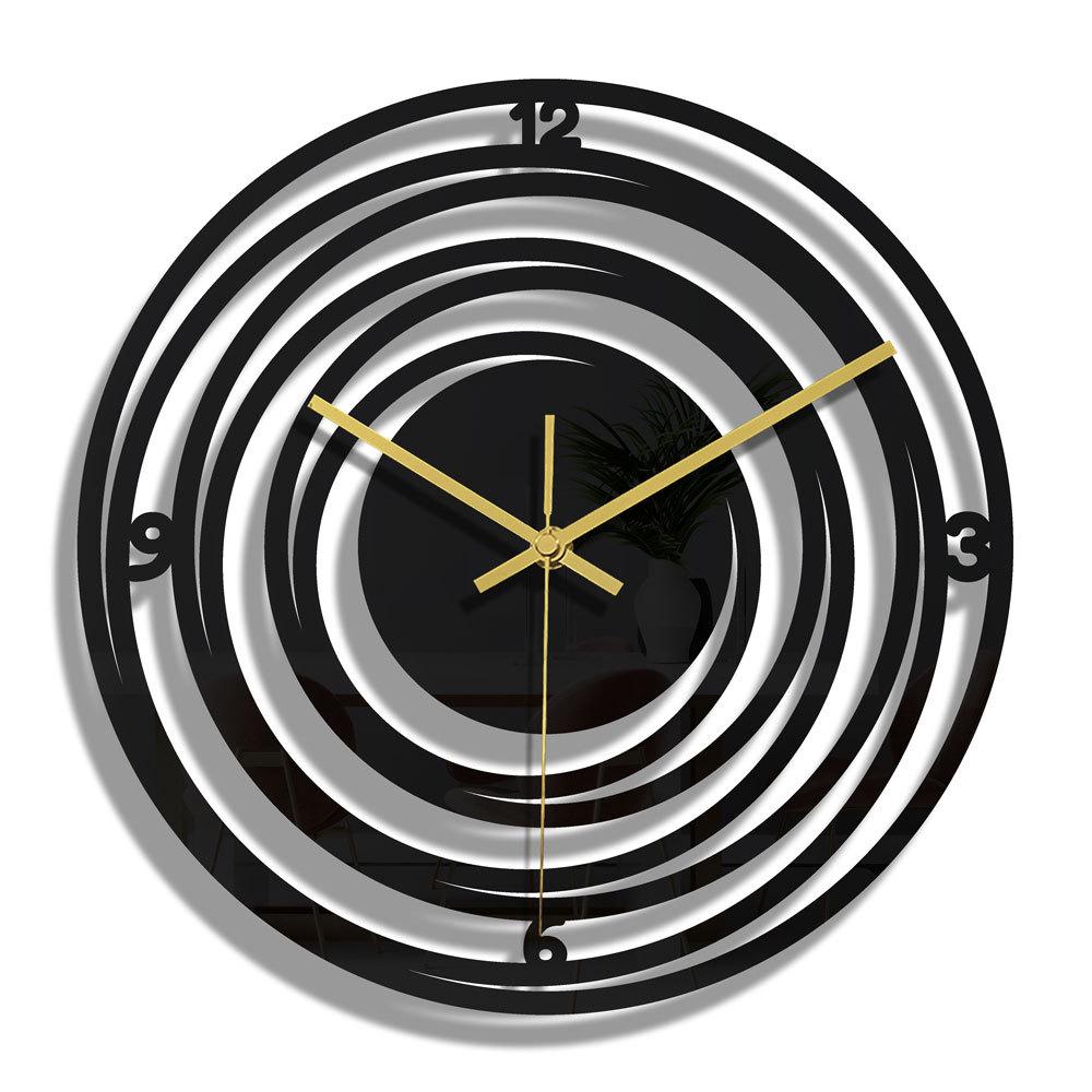 

CC301-320 3D Чорний Акриловий Круглий Настінний Годинник - Мінімалістичний Домашній Декор, 3мм 3mm Black Acrylic