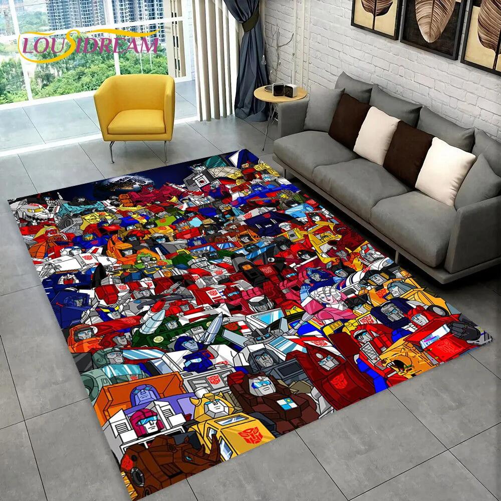 3D Transformers Cartoon Autobots Carpet Rug for Home Living Room Bedroom Sofa Doormat Decor,Kid Area Rug Non-slip Floor Mat Gift
