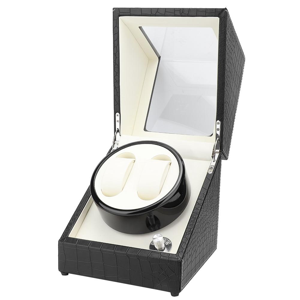 2+0 Automatic Watch Winder Box for Wristwatch Mechanical Watch   Black White