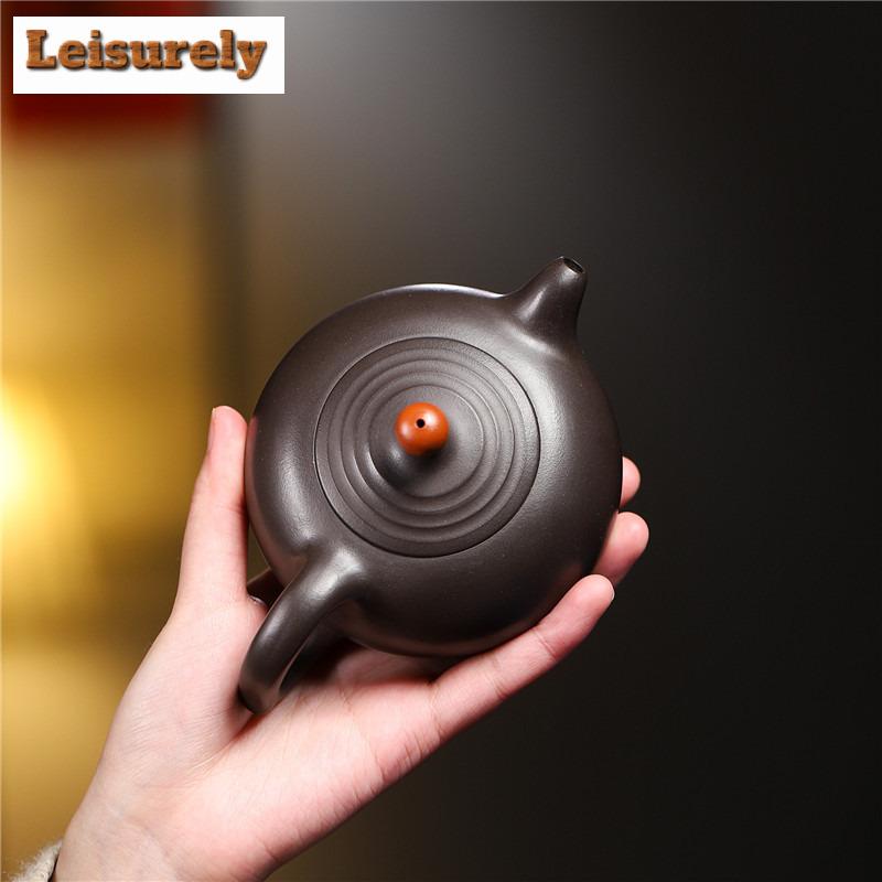 250ml Traditional Yixing Purple Clay Teapots Handmade A Stroke Of Luck Pot Raw Ore Stone Yellow Mud Kettle Zisha Teaset Tea Gift