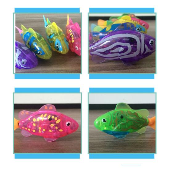 Electric Swimming Fish Toy with Realistic Motion & Sound Waterproof LED Light Fish Interactive Pool Toy for Pet Cat Play