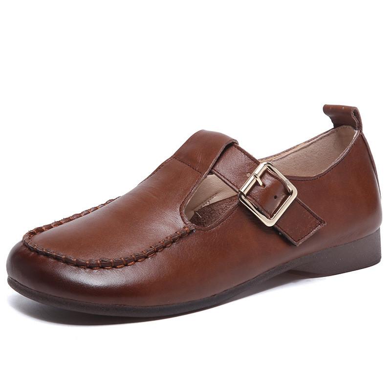 

Fashion GKTINOO 100% Genuine Leather Shoes Woman Flat Shoes Loafers Large Size 43 Spring Autumn Shoes Comfort Soft Sole Flats Shoes 12