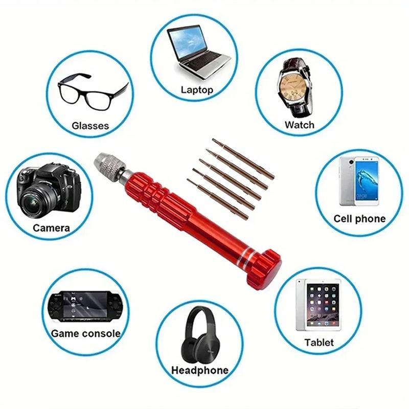 Disassembly Screwdriver Slotted Cross Plum Blossom Computer Glasses Clock Maintenance Mul Multifunctional 5 In 1 Screwdriver Set
