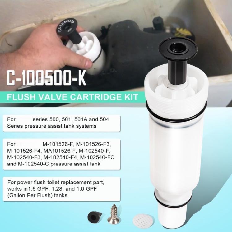 Pressure Assist Tank Flushmate Cartridge C-100500-K Plastic Flush Valves Cartridge Replacement For Toilet Maintenance