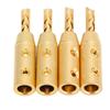 4PCS Gold Plated BFA Banana Plug Double Screw Open Screw Banana Plugs  For Sound Systems