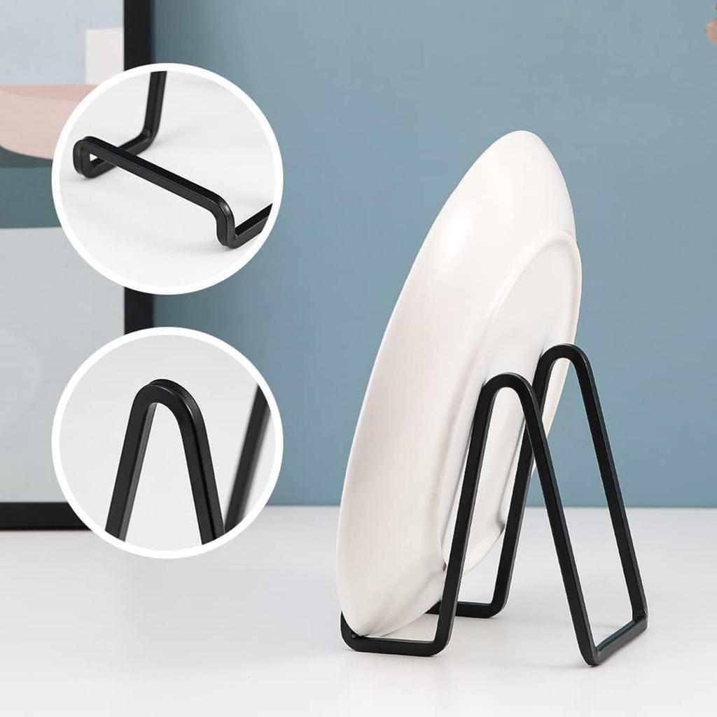 Metal Plate Stands Holder Plate Display Stand Picture Easel Display Pictures Frame Photo Decorative Plate Dish Tabletop Arts