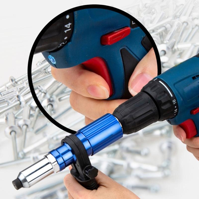 Compact Electric Rivet Guns Adapter For Drill With Lightweight Alloy Design And Hex Shank For Metalworking