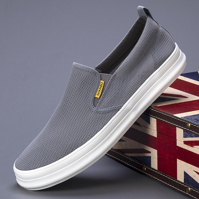 New Summer Men's Shoes Flying Mesh Breathable Fashionable and Versatile Style Trendy and Lightweight Old Beijing Cloth Shoes for Men