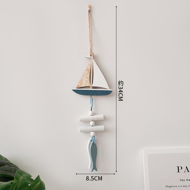 Muti-type Wall Hanging Hand Made Mediterranean Starfish Hung Fish Nautical Decor Hang Wood Marine Pendant for Home Decor