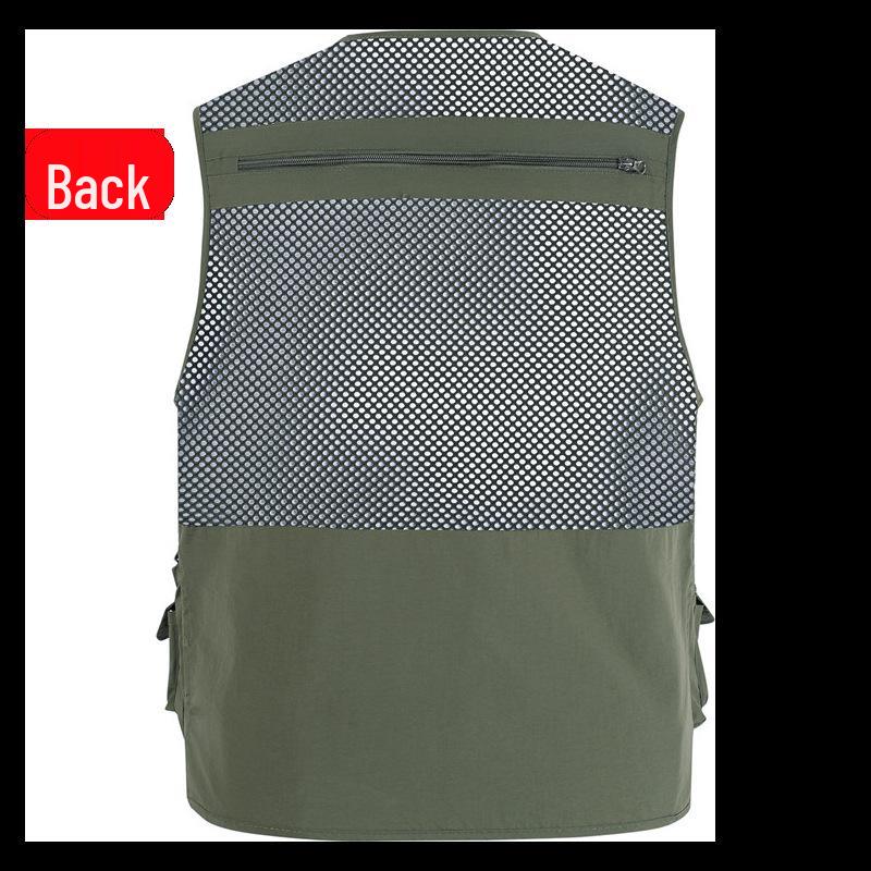 Men's 7XL Quick-Dry Mesh Vest With Multi-Pockets - Breathable Summer Wear