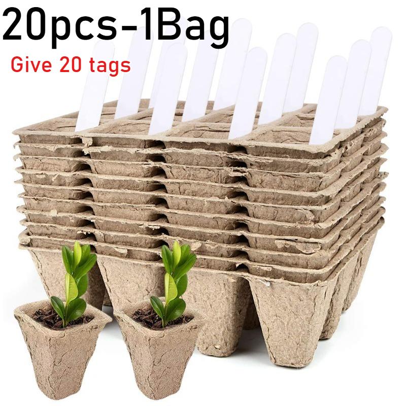 

10Cells Biodegradable Paper Pulp Seed Starter Tray Nursery Pots Eco Friendly Seedling Growing Cups Gardening Planting Supplies