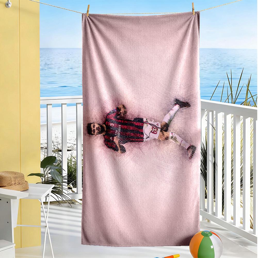 Alex Del Piero's Legacy Beach Towel Super Soft Microfiber Quickdry Fabric Comfortable Lightweight Suitable for Swimming, Gym, Camping, Yoga Vacation