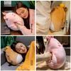 Cute Cartoon Capybara Pillow with Blanket 3 in 1 Napping Car Pillow with Hand Warmer Leg Cover Warm Blanket Office Gift