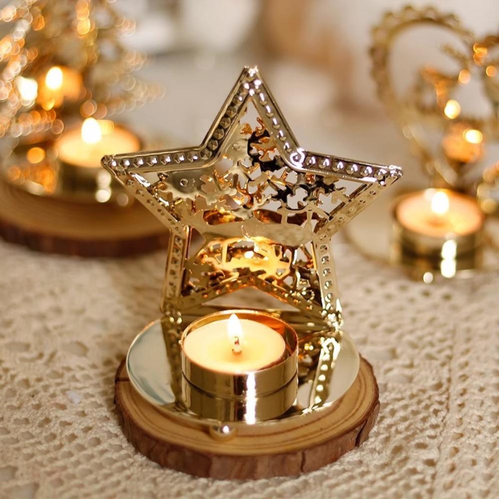 

Золотой Рождественский Подсвечник Украшение Железное Искусство Железный Подсвечник Полый Подсвечник Двор Style 2
