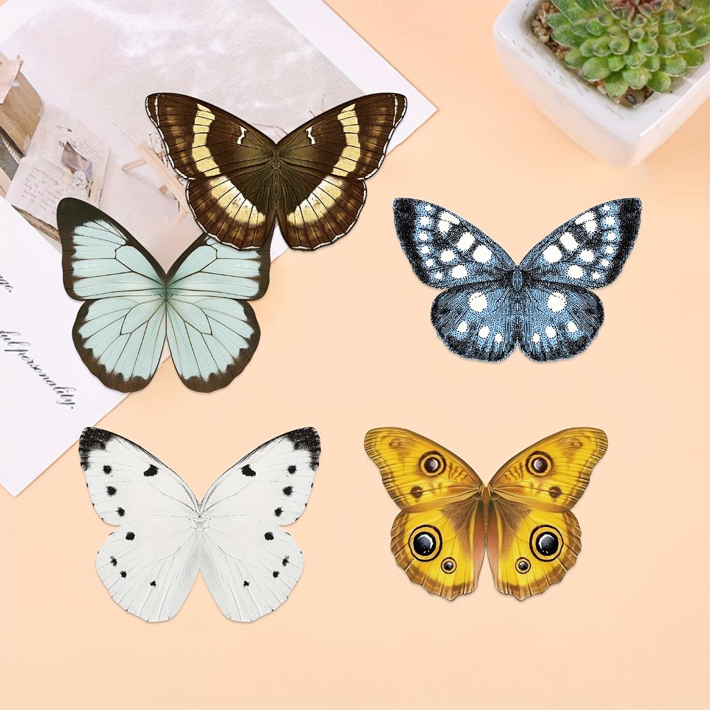 Set of 5 Vintage Butterfly Magnetic Bookmarks, Double-Sided Page Markers, Perfect for Book Enthusiasts