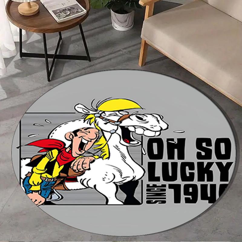 Cowboy Horseback Luke Round Rug for Livingroom,Bedroom, Palyroom, Chair Rug, Area rug, Circle Carpet, Large Size Fan Christmas gift