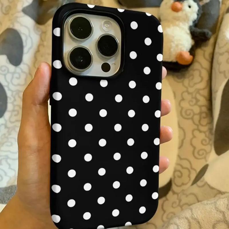 White Polka Dots Phone Case For IPhone 17 Air 16 15 14 13 12 11 Plus Pro Max Anti-fall Bumper Protective Cover INS Soft Funda
