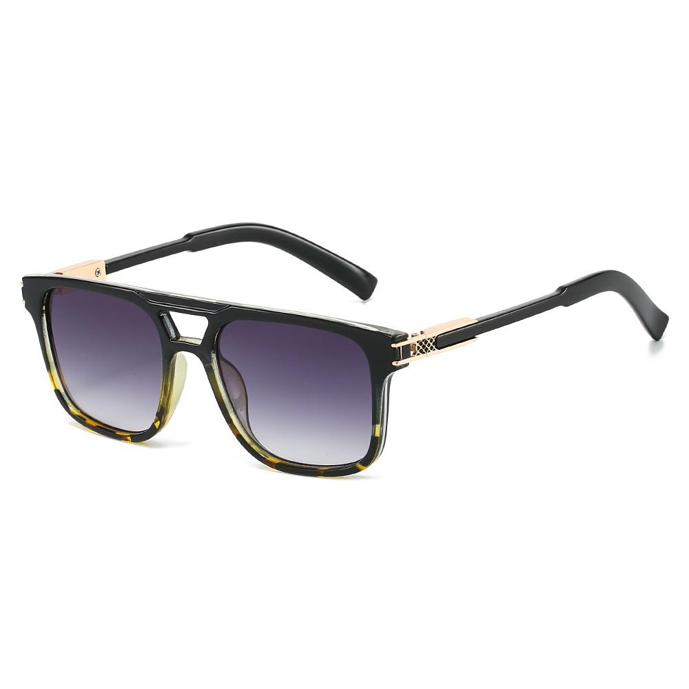 

2025 New Double Beam Square Sunglasses Brand Designer Grid Fashion Driving Travel Vacation Sun Shades Glasses Oculos