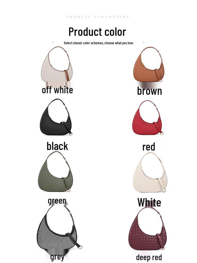 Elegant Solid Color Crescent Shoulder Bag: Chic High-End Handbag for Versatile Daily Use