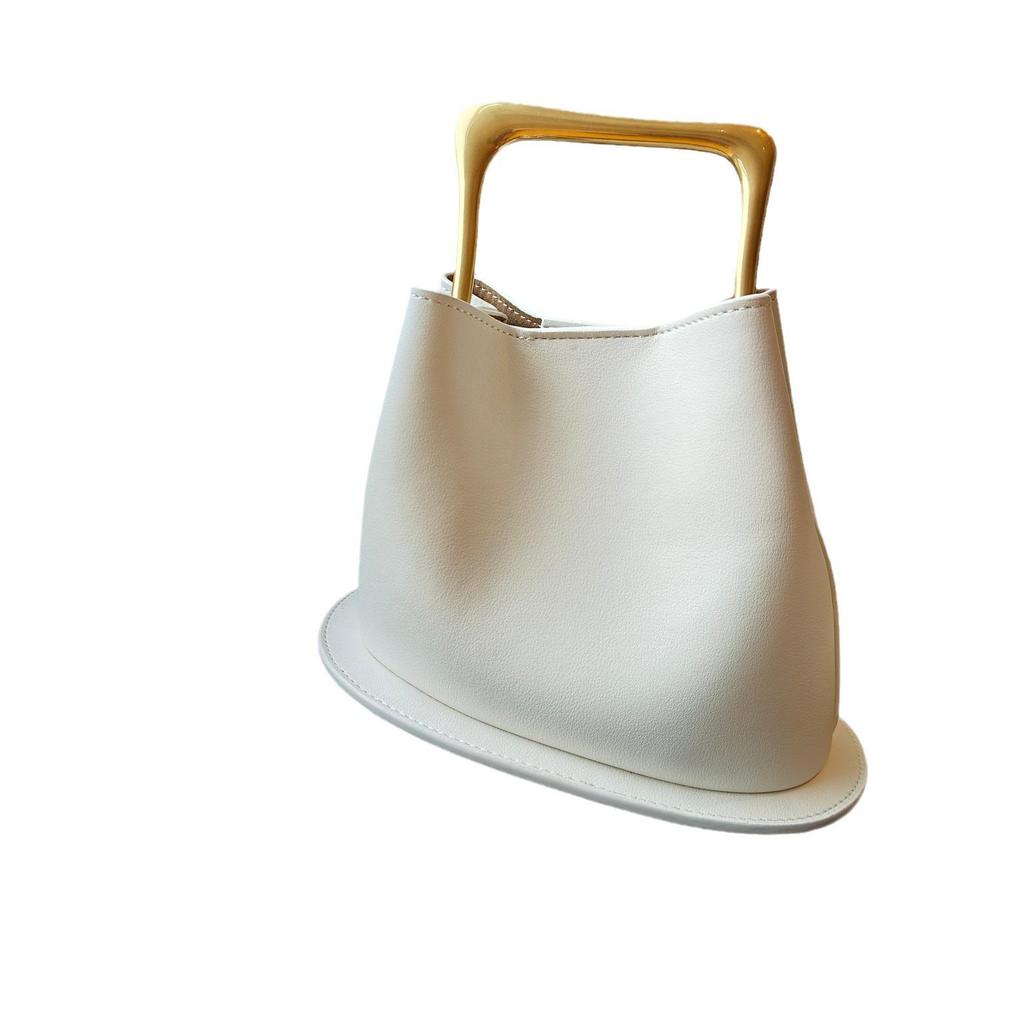 2024 Retro Echte Leder Bucket Bag mit Holzgriff - Einzigartiges, Vielseitiges Design