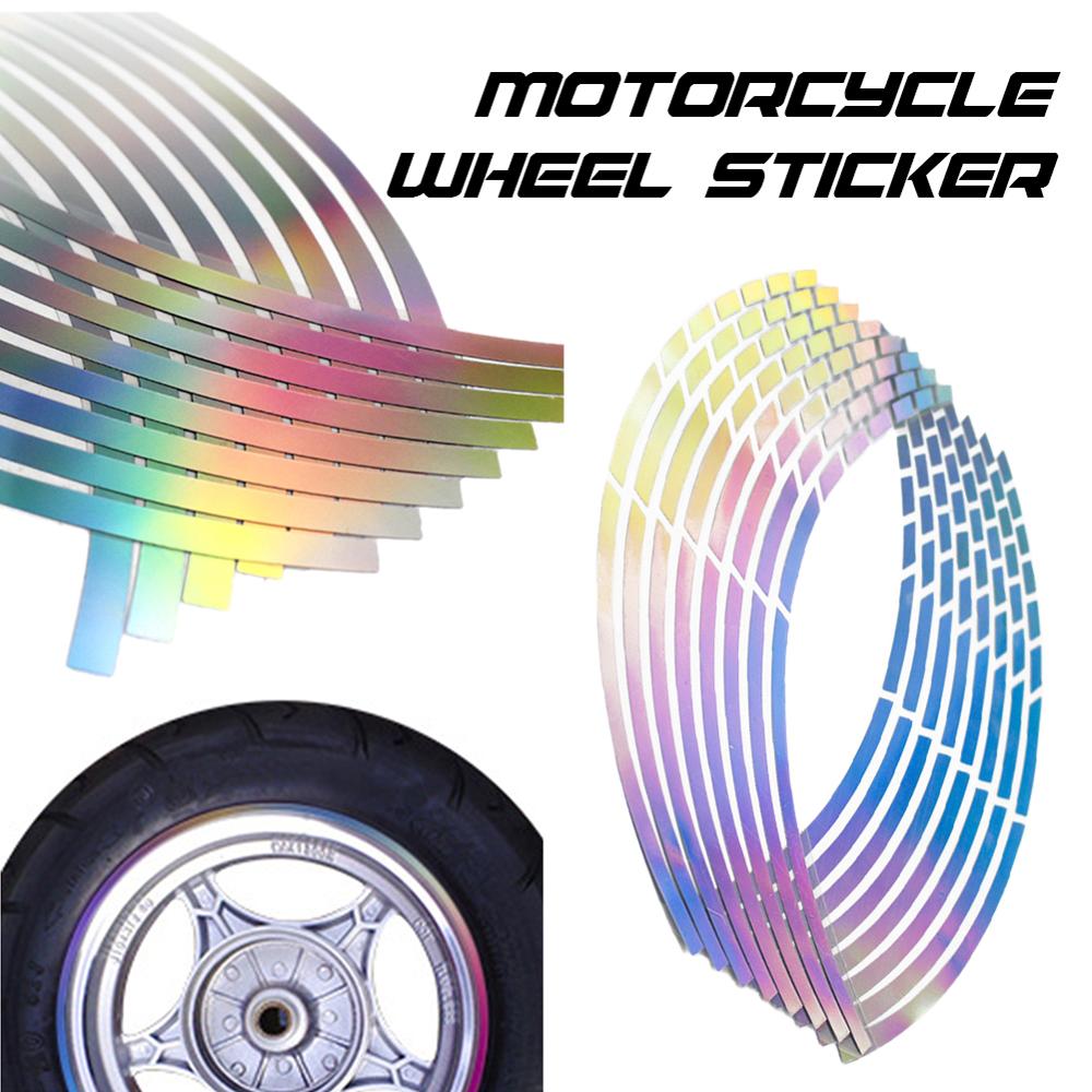 

16Pcs 10/12/14/18 inches Wheel Rim Tape For Motorcycle Car Reflective Stripes 10inch