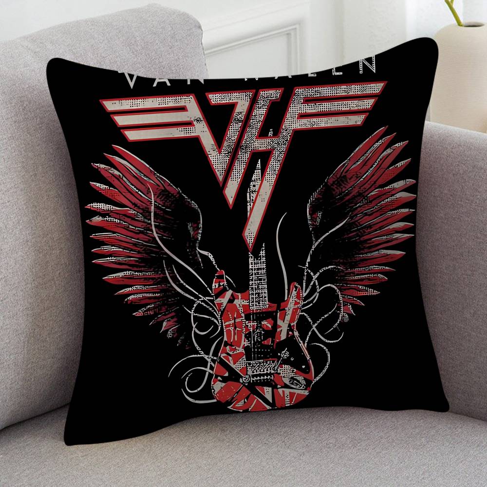 Rock Band Van Halen Cartoon Series Square Pillowcase Soft Waist Sofa Cushion Cover Bedroom Room Pillowcase