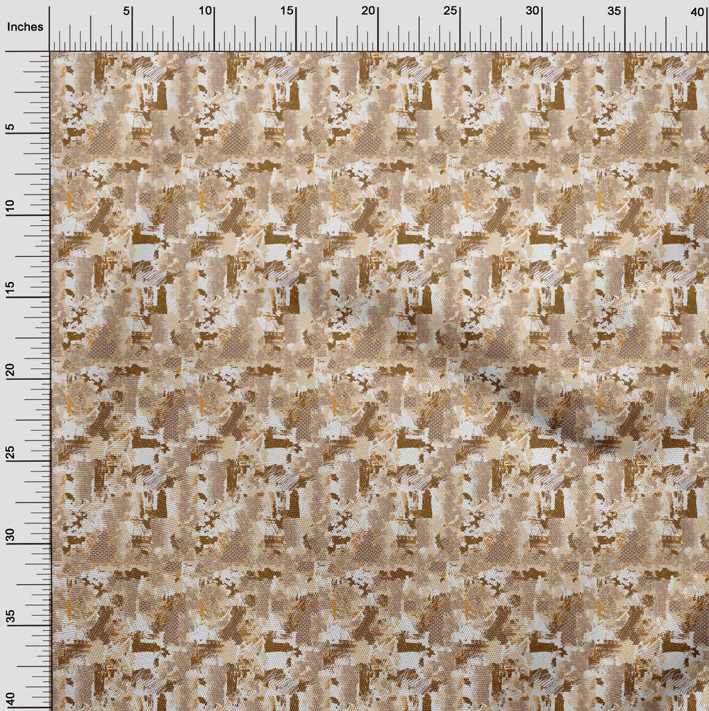 oneOone Cotton Flex Light Beige Fabric Abstracts Diy Clothing Quilting Fabric Print Fabric By Yard 40 Inch