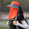 Summer Bucket Hat UV Protection Couple Shawl Fishing Hats Hollow Mesh Sun Protection Big Brim Caps Face Sunscreen Climbing Cap