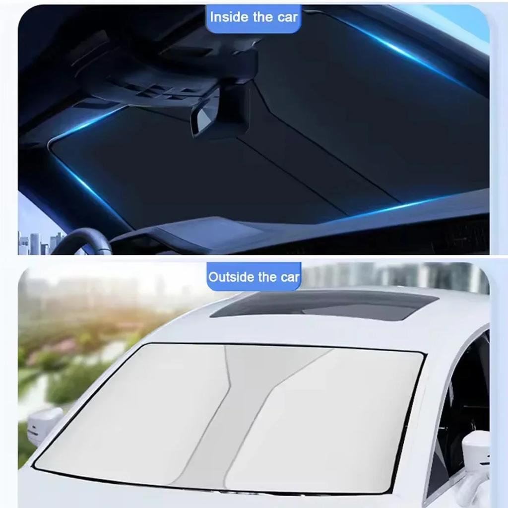 Folding Car Sun Shade Front Window UV Reflective Sunahades Auto Summer Cooling Sun Visor Car Sunscreen Blocks Auto Sun Shade