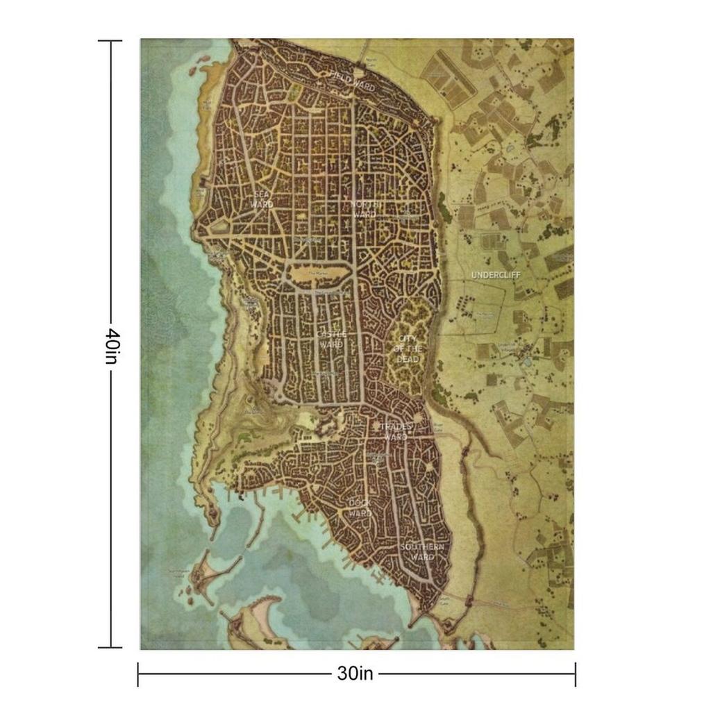 Waterdeep City Map 2 Throw Blanket Soft Beds halloween decorative Bed linens Blankets