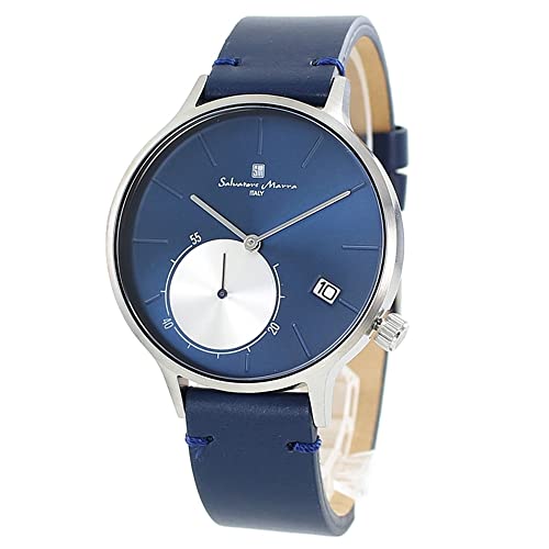 

Salvatore Marra Men s and Women s Unisex Leather Watch with Simple Modern Design [Official Japanese Product] SM20105-SSBL