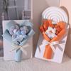 Creative Three-Dimensional Flower Bouquets, Greeting Cards, Handmade Cream Puffs, Valentine'S Day Knitted Flower Bouquets