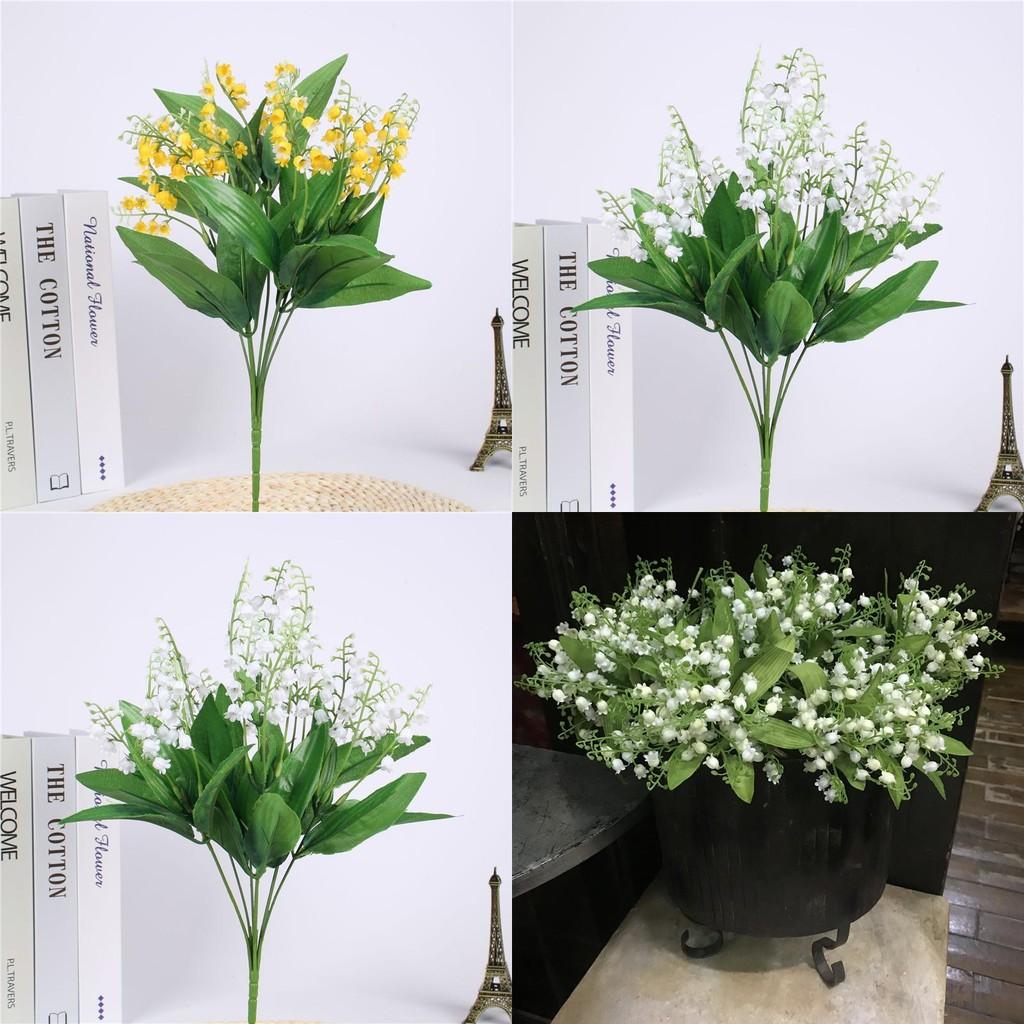 Beautifully Crafted 7 Branch Fake Lily Of The Valley Bouquet For Luxurious Event Decoration