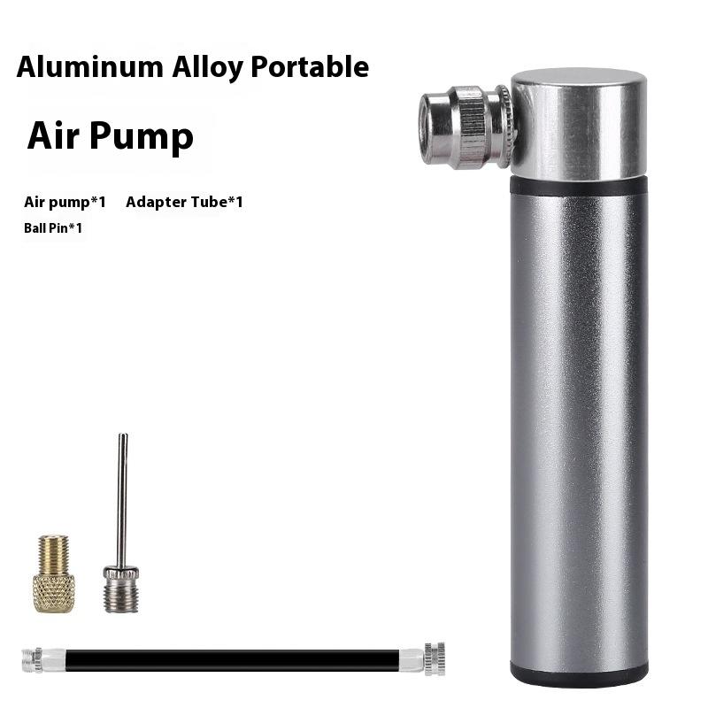 Portable Silver Pump Road Mountain Bike Pump Mini Aluminum Alloy Bicycle Pump Riding Tire Filling Pump Riding Equipment Outdoor