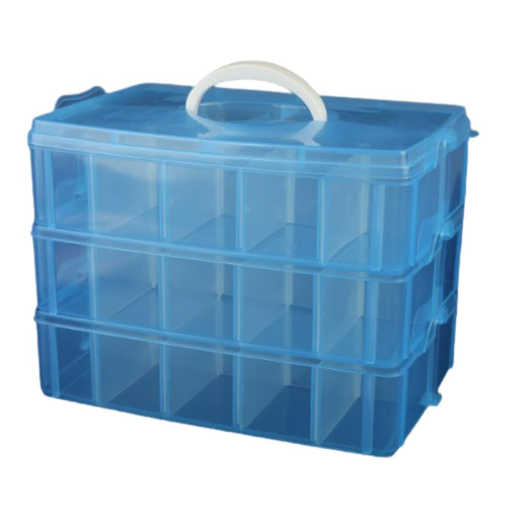 All Trust Clear Case for Beyblades, Plastic Storage Case, Holds 30 Beyblades (Blue)