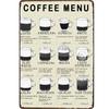 Coffee Drinks Retro Poster Cafe Living Coffee Knowledge Metal Tin Sign TypesAluminumtin Sign