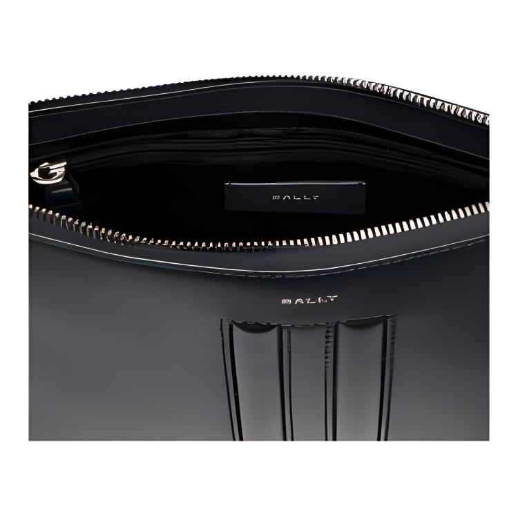 Bally Logo Zip Closure Leather Clutch Men Clutch Dark-Blue 6310280