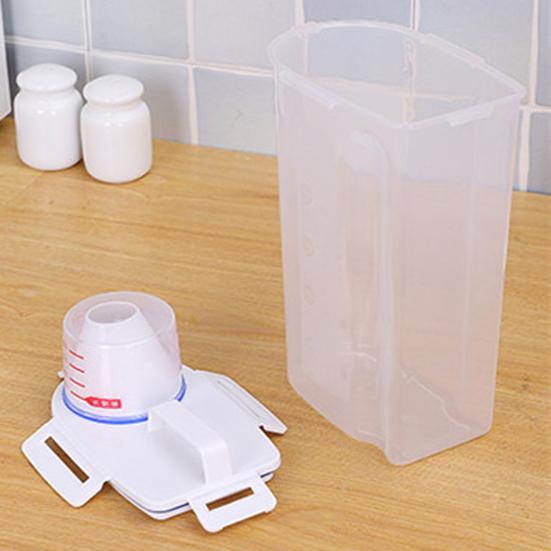 Rice Containers Airtight Large Capacity Plastic Clear Measuring Cup Rice Storage Bin for Kitchen