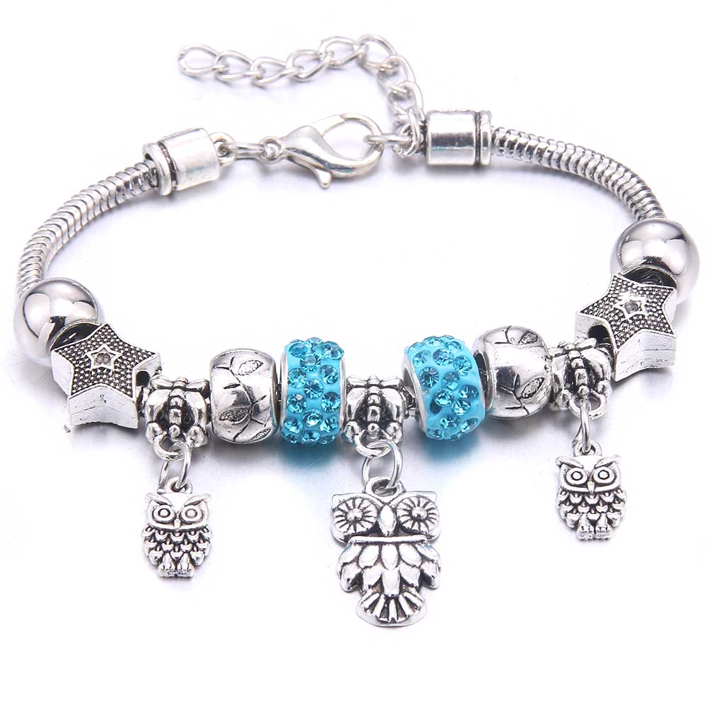 Papa snap Women Bracelet Colorful Crystal Charm Bracelet for Women DIY Beads Bracelets & Bangles Jewelry Gift